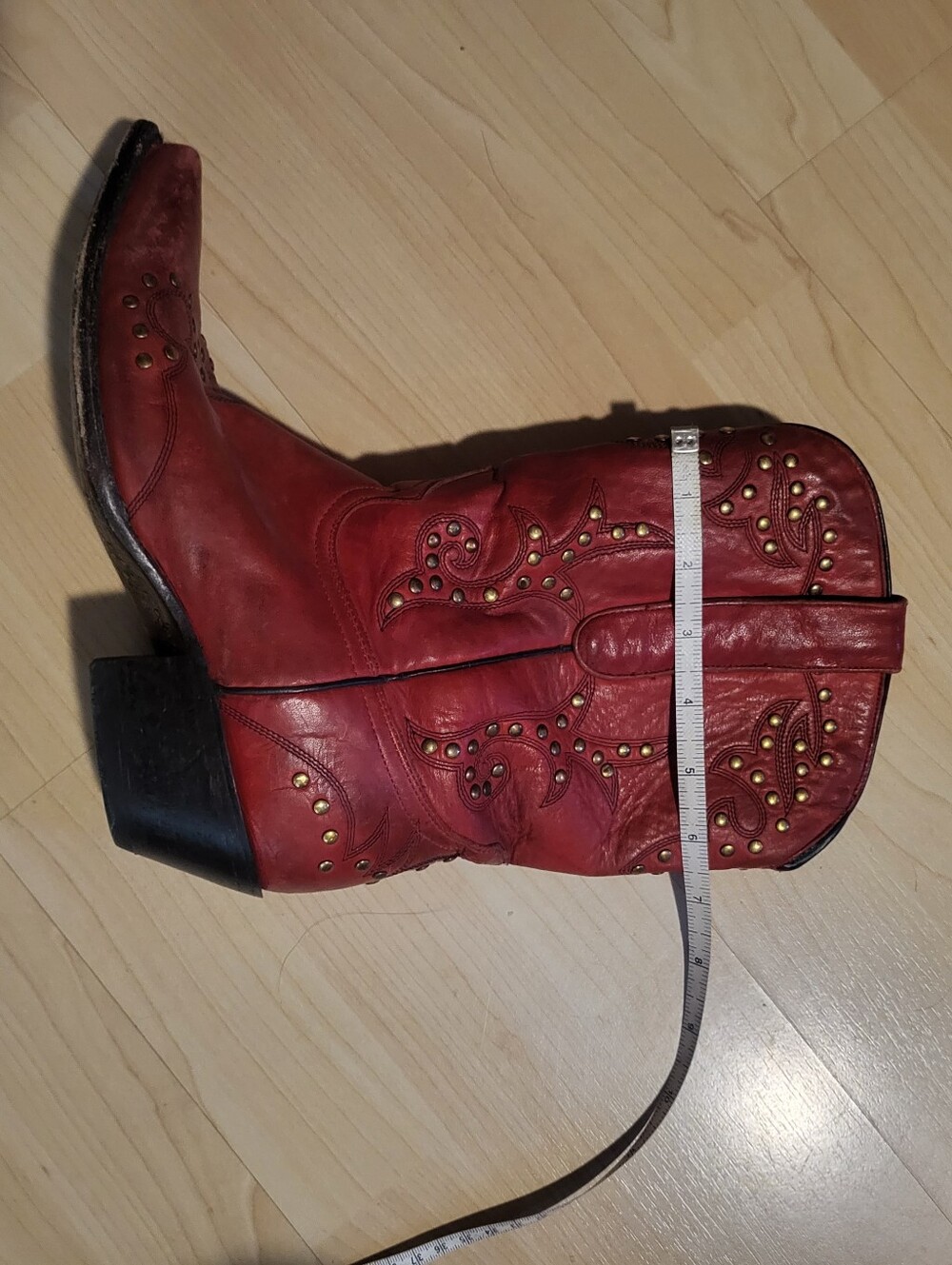 Corral Red Snip Toe Cowgirl Boots, Size 9 - Picture 16 of 16